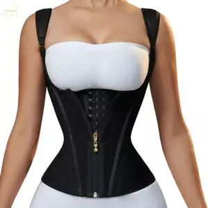 AWNGD Eo Huấn Luyện Corset, Có Thể Điều Chỉnh Dây Kéo Xương Thép Hỗ Trợ Định Hình Cơ Thể, Nhiều Màu Móc Mắt Đóng Cửa Chất Liệu Cao Su Thiết Kế Hai Lớp Định Hình Eo Top Trang Phục Thể Dục