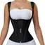 AWNGD Eo Huấn Luyện Corset, Có Thể Điều Chỉnh Dây Kéo Xương Thép Hỗ Trợ Định Hình Cơ Thể, Nhiều Màu Móc Mắt Đóng Cửa Chất Liệu Cao Su Thiết Kế Hai Lớp Định Hình Eo Top Trang Phục Thể Dục