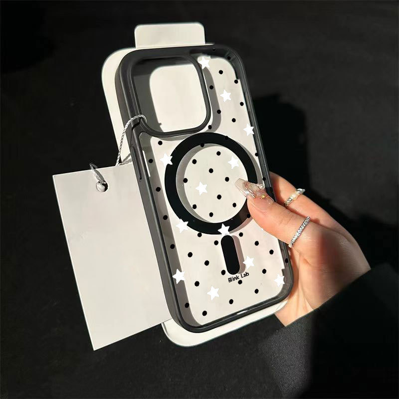 Ốp bảo vệ iPhone họa tiết ngôi sao sạc từ tính chống trầy xước - iP 7/8/X/XS/11/12/13/14/15/16/17/Plus/Pro/Max/Air