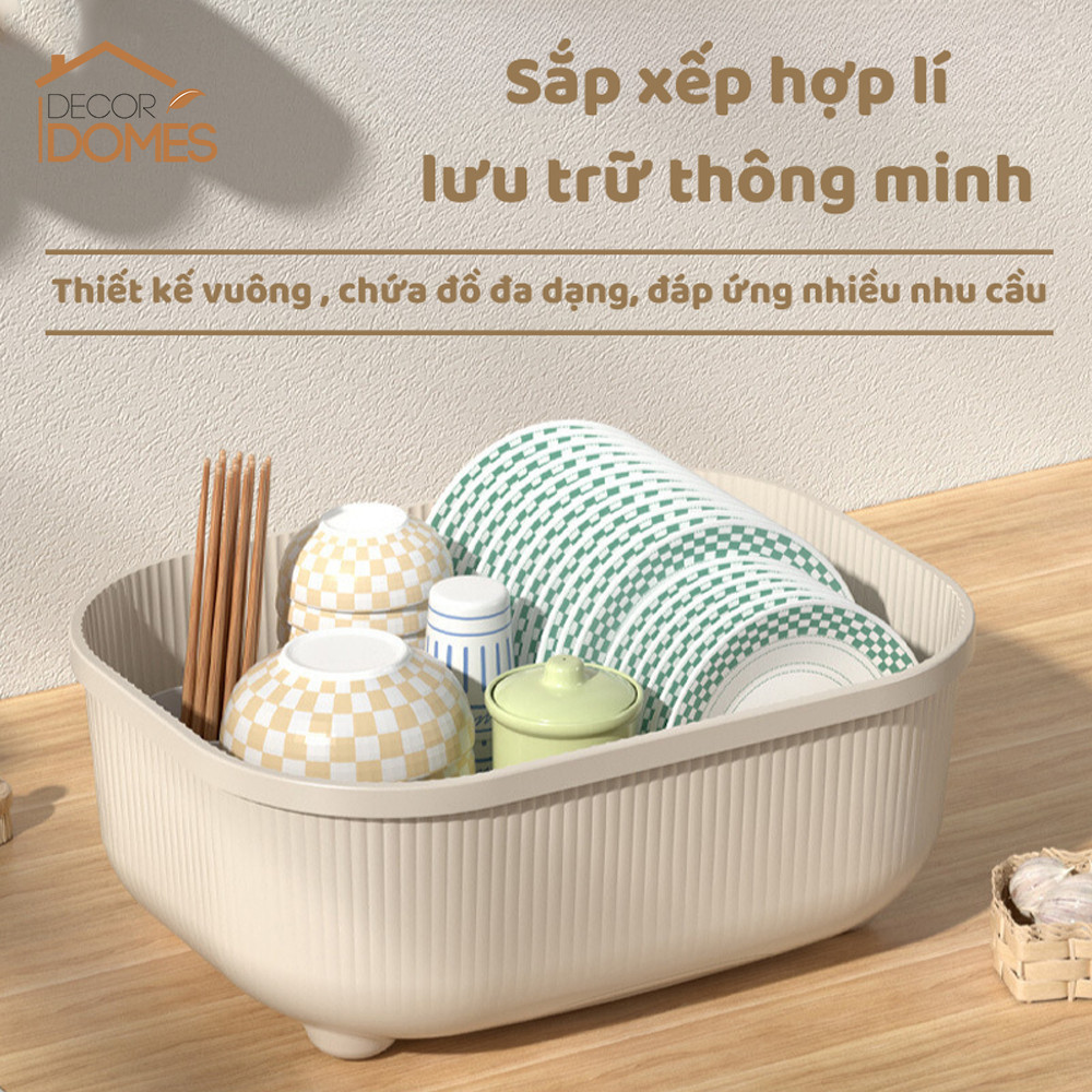 Tủ Úp Chén Bát HomeMate Có Nắp Đậy Chống Bụi, Hộp Úp Bát Đĩa Thoát Nước Chống Ẩm Mốc Cỡ Lớn