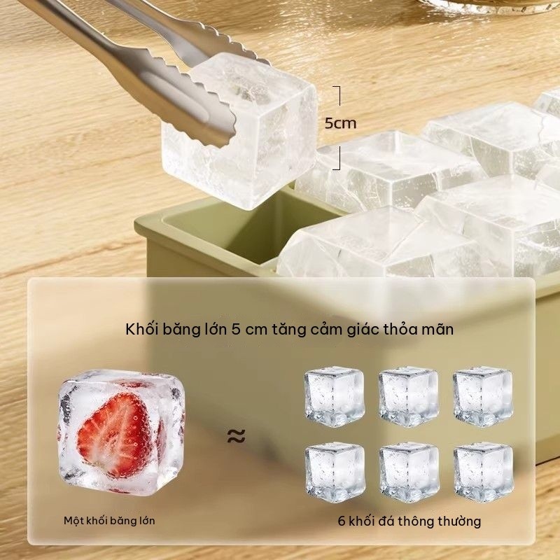 🔥 Khay Làm Đá Viên Silicon 8 Ô Cao Cấp Có Nắp Đậy Food Grade Dễ Bật Lấy Đá An Toàn Thực Phẩm Làm Thạch Kem Trái Cây Đông Đá Tủ Lạnh Nhà Bếp