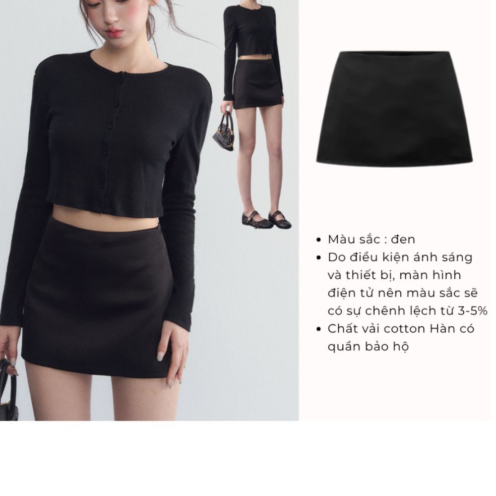 [DEAL MỞ BÁN] - Dottie Skirt - Chân Váy Chấm Bi / Trơn Chữ A Nữ - Kèm Quần Bảo Hộ - SamHi Closet