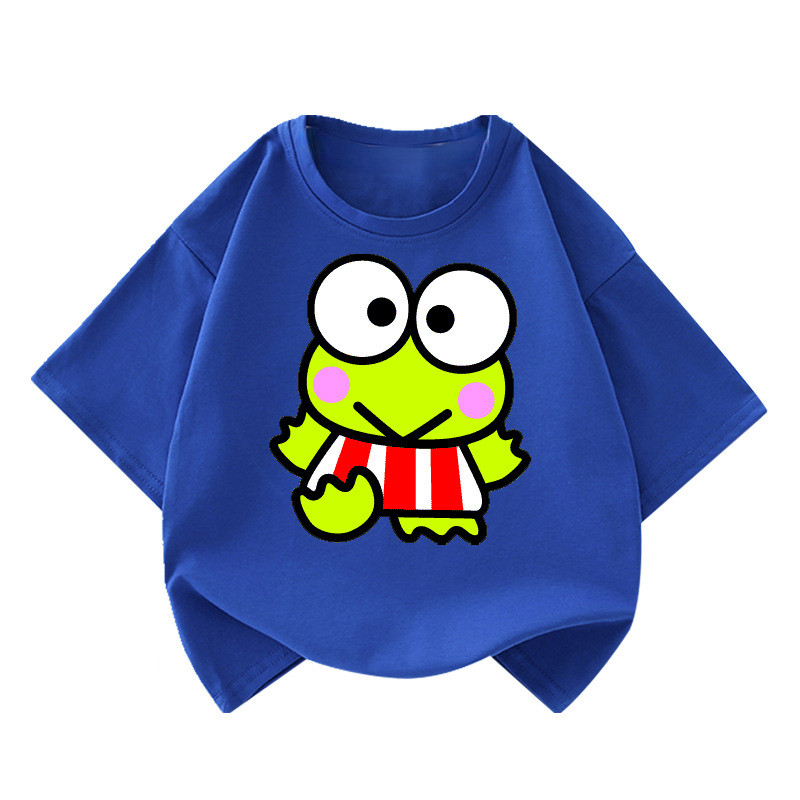 Keroppi Ếch 2D Hoạt Hình Trẻ Em Áo Thun Tay Ngắn Mùa Hè Hiệu Suất Mặc Cho Bé Trai Bé Gái