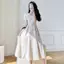 Váy Jacquard dập nổi Thiết kế thích hợp mùa hè cho nữ, Váy dài hoa kiểu Pháp nhẹ nhàng cổ điển