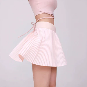 Váy Tennis Yoga Nữ Chạy Bộ Váy Thể Thao Màu Trơn Golf Xếp Ly Váy Thể Dục Culottes