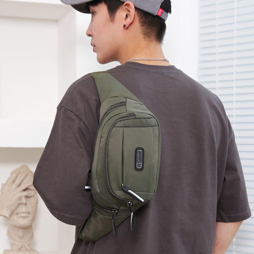 Túi Đeo Thắt Lưng Nam Đa Chức Năng Chống Thấm Nước Vải Nylon Đeo Chéo Chạy Bộ Thể Thao Ngoài Trời