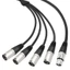 PPY 3Pin XLR Nữ Đến Bốn Nam Cáp Phân Phối Âm Thanh 0 6M Cho Micro Máy Trộn Khuếch Đại
