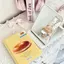 Gương gập bỏ túi trang điểm họa tiết bánh mì táo nền vàng phong cách cute độc lạ