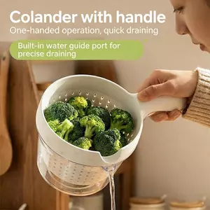 Colander có bát Giỏ đựng đồ hai lớp có thể tháo rời Nhà bếp Máy rửa trái cây Hộp lọc cho căn hộ gia đình Nhà hàng jiwvn