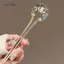 AqToCna Ngọc Trai Kim Loại Hình Chữ U Tóc Sti Retro Xanh Trắng Sứ Hình Chữ U Hanfu Kẹp Tóc Phụ Kiện Tóc AqToCna