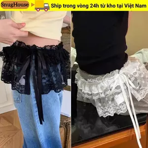 SNUGHOUSE Ren Xù Váy, Nhìn Xuyên Qua Y2K Dạo Phố Ren Mini Váy, Hoa Thêu Bông Tai Kẹp Ruched Váy Trang Trí Quần Jean