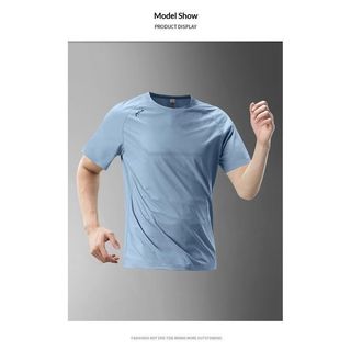 Áo thun thoáng khí khô nhanh cho nam, phù hợp tập chạy bộ và thể dục mùa hè