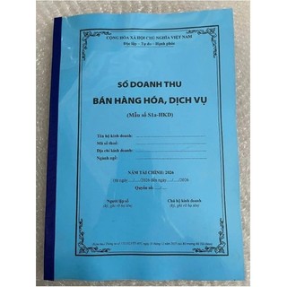 SỔ (100TRANG) DOANH THU – HÓA ĐƠN BÁN HÀNG / DỊCH VỤ S1A, S2A HKD Loại dày 100 trang bền đẹp!!!