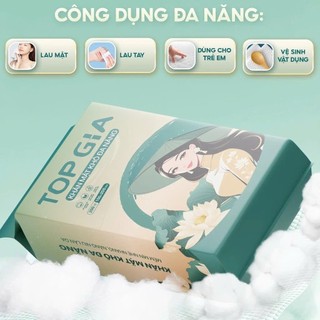 [COMBO 2 BỊCH] Khăn Mặt Khô Đa Năng TopGia Sắc Việt, bịch 200 tờ an toàn cho da tặng móc treo