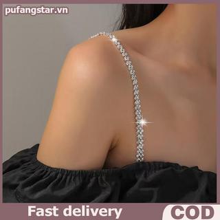 Pufangstar Áo Ngực Dây Vô Hình Thoáng Mát, Pha Lê Kim Loại, Thời Trang Gợi Cảm