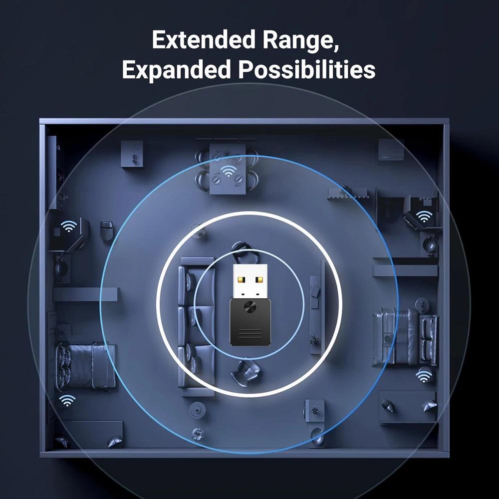 [Sẵn sàng] Bộ thu âm thanh không dây Bluetooth 6.0 USB Dongle Trình điều khiển miễn phí Bộ chuyển đổi nhạc Bluetooth cho tai nghe loa Bluetooth