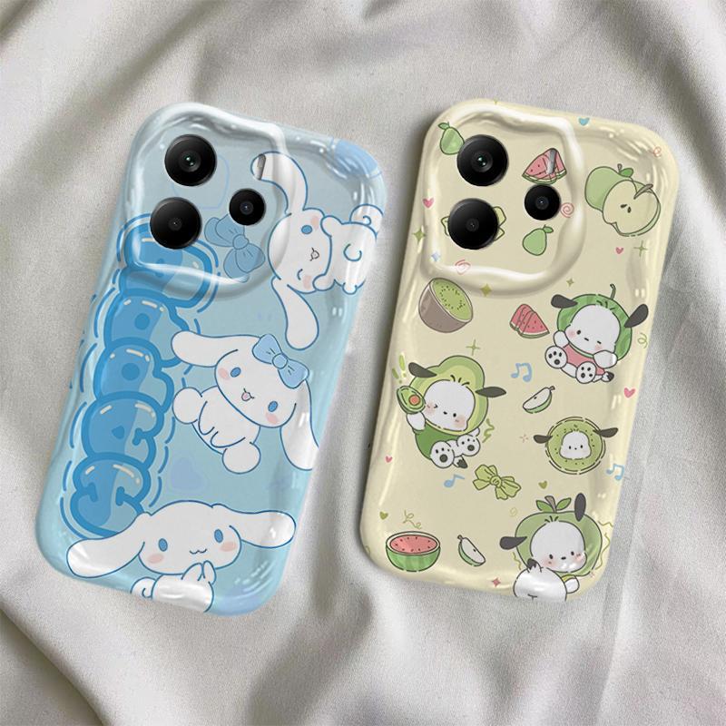 Vỏ Cho Redmi Note 14 4G 5G Phim Hoạt Hình Kem Sanrio Cặp Đôi Mềm TPU 3D Sóng Silicon Vỏ Điện Thoại