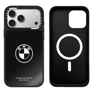CASECASE X BMW Đen Sưu Tập Ốp Lưng Đen & Bạc Gương Hút Từ Tính IPhone Dành Cho IPhone 17 Air 16 15 14 13 12 Pro Max Plus Ốp Lưng Cứng Có Hộp Khắc Logo