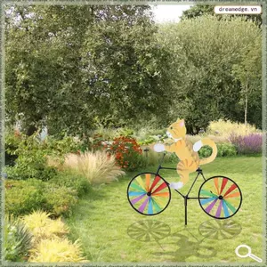 1 Chiếc Xe Đạp Gió Spinner Xe Đạp Sân Vườn Gió Spinner Đồ Trang Trí Nhựa Dễ Thương Động Vật Điêu Khắc Xe Đạp Spinner Cối Xay Gió Cho Bãi Cỏ C