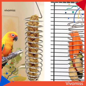 Giỏ treo thức ăn cho vẹt bằng thép không gỉ Giỏ treo rau củ cho chim ăn trái cây Đồ chơi tìm kiếm thức ăn cho chim và vẹt Phụ kiện lồng ngoài trời bền bỉ treo