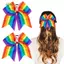 DELMER Rainbow Kẹp Tóc, Đàn Hồi Jumbo Lớn Cầu Vồng Tóc Nơ Dây Buộc, Sinh Nhật Không Hại Độc Đáo Ngày Niềm Tự Hào Ruy Băng Tóc Đảng