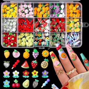 SAIA Nhựa Trang Trí Móng Tay Nghệ Thuật, Hoạt Hình Hoa Kẹo, Phối Màu Lollipop Hạt Bướm, Phụ Kiện DIY Làm Móng Tay