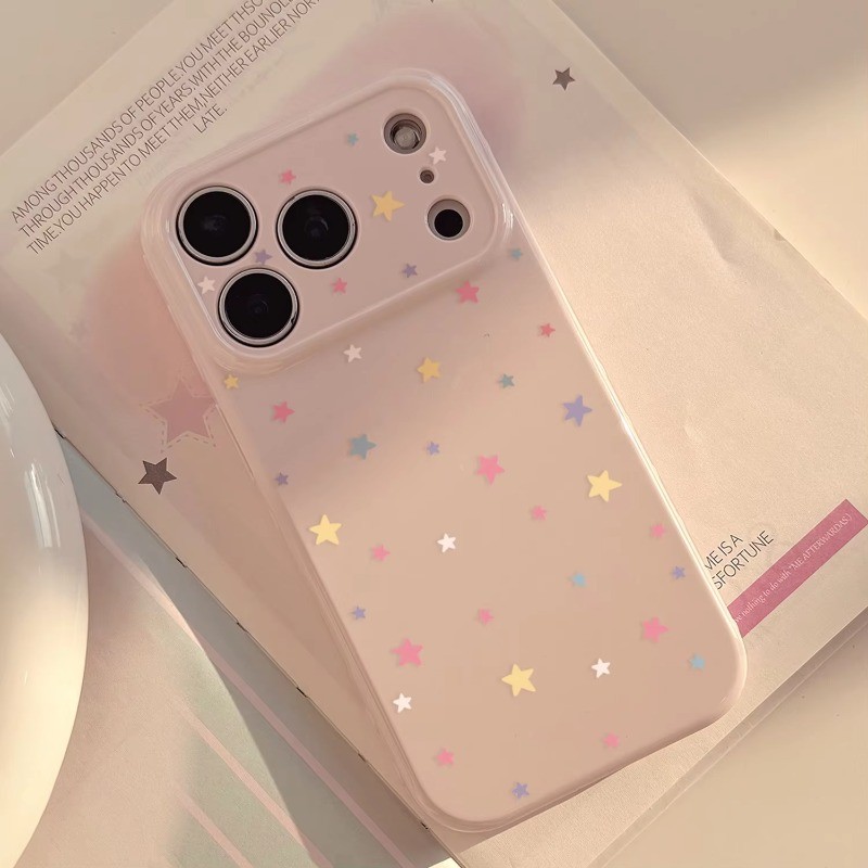 Ốp Điện Thoại Thiết Kế Đầy Sao Khóa Màu Cho Iphone 17 Pro Max Mềm TPU Cho iPhone 16 Plus 15 Pro 14 13 12 11 Ốp Lưng