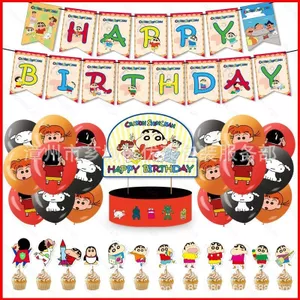 ST2 Crayon Shin chan trẻ em Chủ đề tiệc sinh nhật trang trí biểu ngữ bánh thẻ bóng bay bộ cung cấp TS2