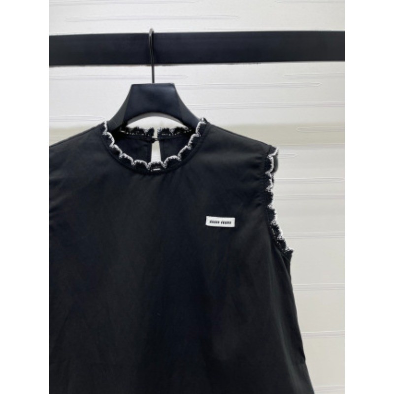 Bộ đồ nữ mới có áo Vest và quần short vải lanh cổ tròn