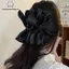 Tweed Kẹp Tóc Satin Nơ Cao Cấp Cho Nữ - Shark Clip