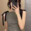 Mùa hèSlim-fit Áo Vest Không Tay Cho Nữ Với Hoạ Tiết Bow