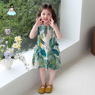 Đầm bé gái sát nách họa tiết dễ thương phong cách công chúa - váy mùa hè thoáng mát thời trang