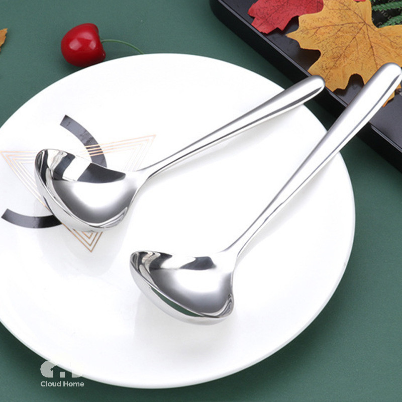 Muỗng múc canh bằng thép không gỉ gia dụng, muỗng dày kiểu Nhật, muỗng lẩu.