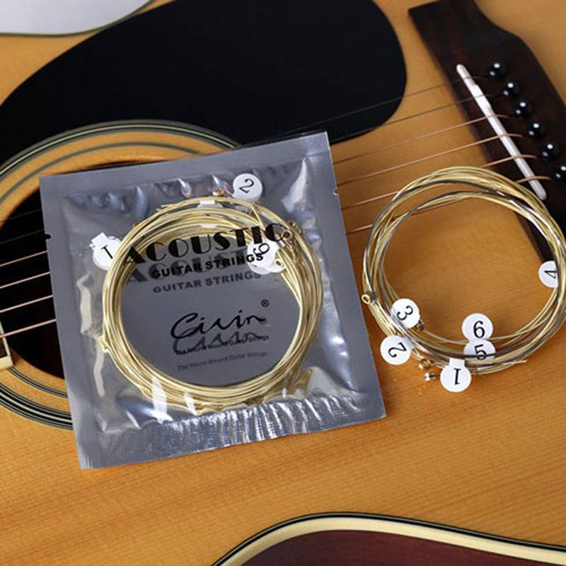 [T & O-t] 1 Bộ 6 Dây Đàn Guitar Thép Mạ Niel Cho Đàn Guitar Acoustic [Mới]