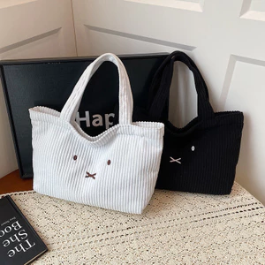 Miffy Rabbit Corduroy Thêu Di Động Đi Lại Phù Hợp Với Di Động Dung Tích Lớn Xuất Hiện Có Thể Học Sinh 26.4.27