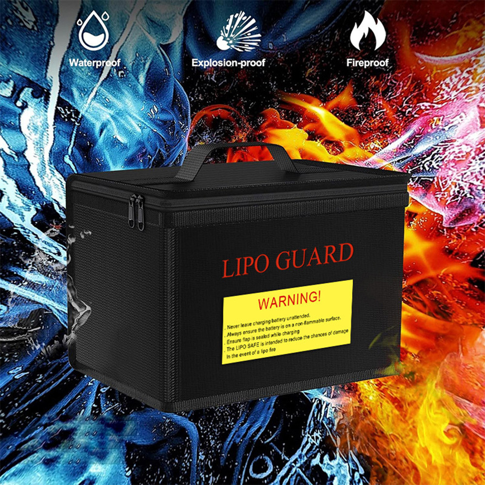 Túi chống cháy nổ bằng pin Lithium Túi dây kéo Lipo chống cháy để sạc và lưu trữ Gói pin Lipo