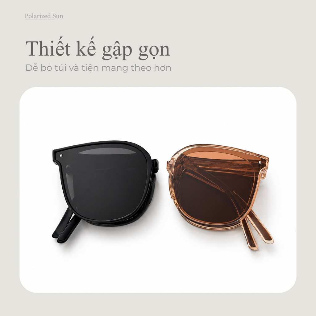 Lensscape Kính mát phân cực gập gọn gọng TR90 dễ mang theo dùng ban ngày