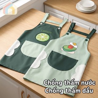 Tạp dề chống dầu chống thấm nước PVC Nhà bếp nấu ăn Tạp dề yếm có thể điều chỉnh Thắt lưng hiện đại Tối giản