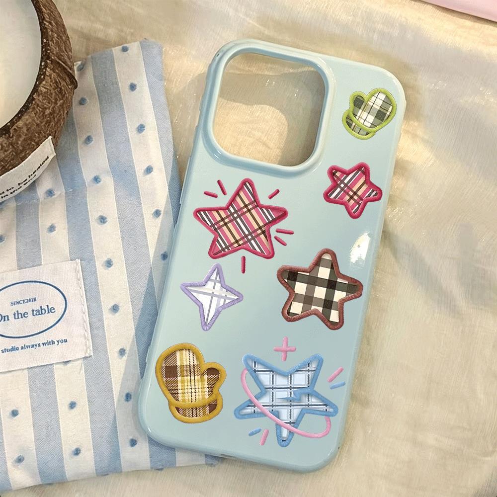 Bộ sưu tập sao lưới cho trường hợp iPhone 17pro iPhone 16/15/14/13 kết cấu giả da