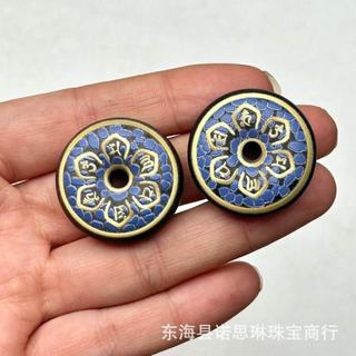 Phụ kiện trang sức gỗ mạ vàng hình mantra lotus, khóa an toàn cho vòng tay và mặt dây chuyền