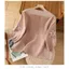 Áo thun Cotton thêu ba phần tư tay áo nữ cổ điển dáng rộng nghệ thuật thêu áo thun