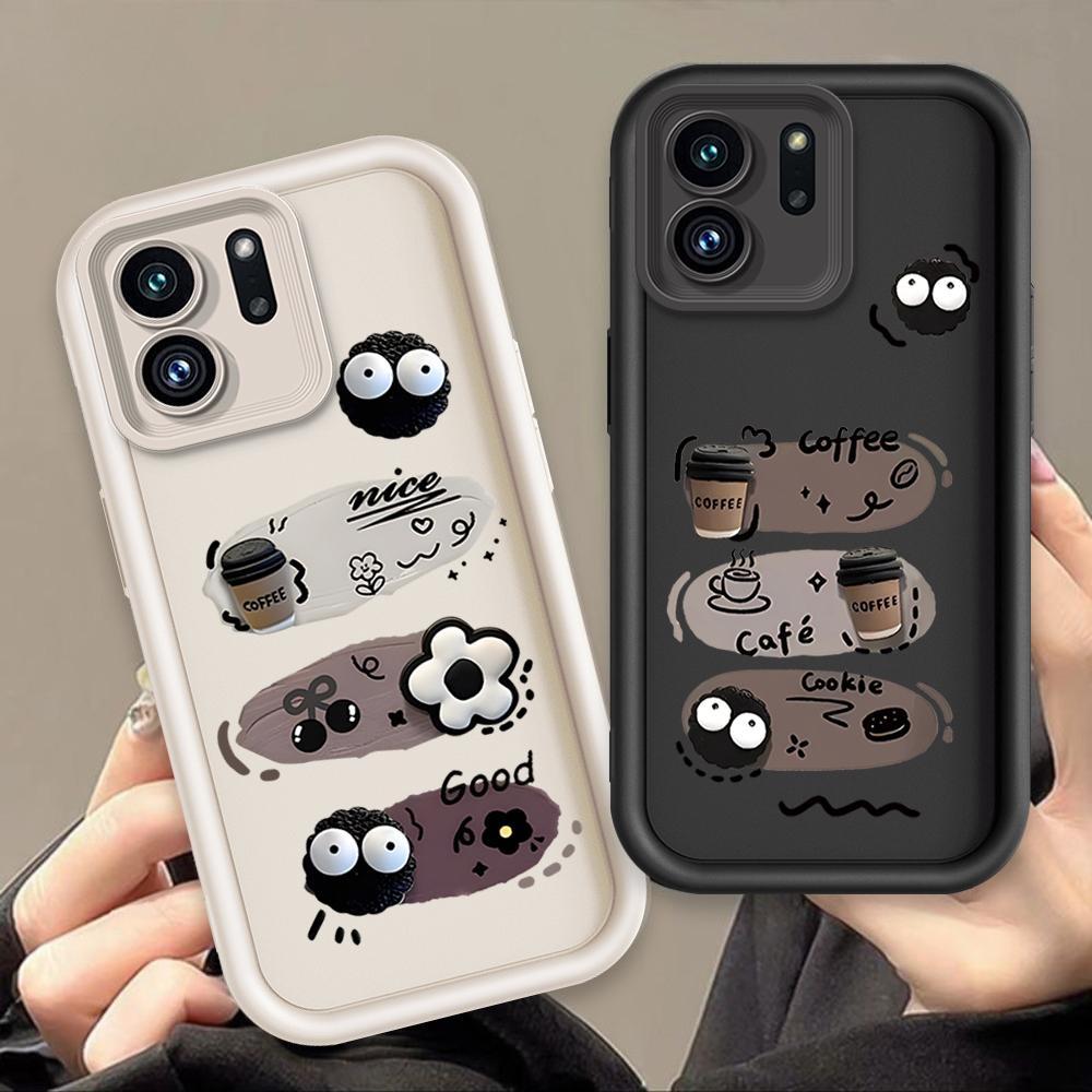 Ốp Lưng Cho OPPO A5X A6 A6X 4G 5G Phim Hoạt Hình Silicon Mềm Đáng Yêu Vỏ Điện Thoại TPU Đen Bóng Than Thiên Thần Mắt Chống Sốc Ốp Lưng