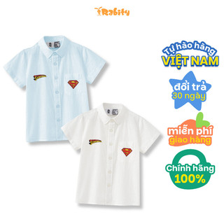 Áo sơ mi trắng tay ngắn Superman DC bé trai Rabity 102.001