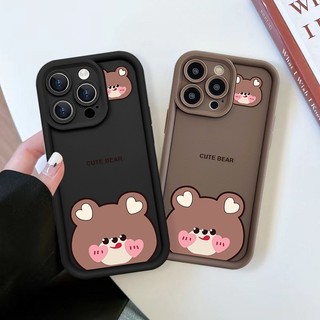 Ốp lưng iphone camera viền cao gấu nâu cute 7/8/plus/x/xs/11/12/13/14/15/pro/max/promax