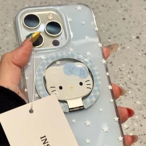 Hoạt Hình Dễ Thương Hello Kitty Từ Điện Thoại Cầm Chân Đế Có Gương Sáng Tạo 3D Hoạt Hình Gấp Giá Đỡ Ngôi Sao Để Bàn Cho Iphone