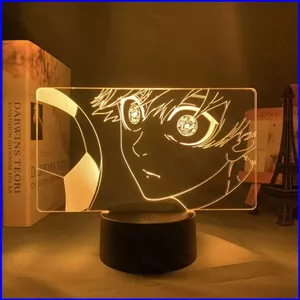 SQ3 Khóa Xanh Isagi Yoichi Bachira Meguru Đèn Ngủ Anime 3D Đèn Cảm Ứng Từ Xa LED Sạc USB Cầu Vồng Chiếu Sáng QS3