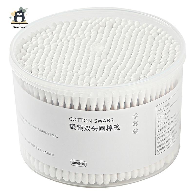 [Bluemood] 500 Chiếc Hộp Mỹ Phẩm Dùng Một Lần Cotton Hai Đầu Cotton Swab Nữ Trang Điểm Bông Buds Cho Gỗ Sti Mũi Tai Dụng Cụ Làm Sạch Mới