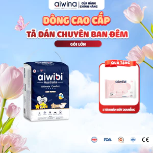 Tã/Bỉm Dán Cao Cấp Aiwibi Chuyên Ban Đêm Ultimate Comfort - Gói Lớn S/M/L