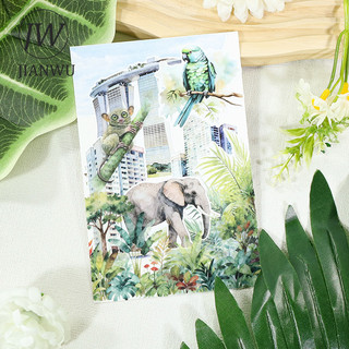 JIANWU 20 Tờ / cuốn Vintage City Garden Hoa Phong Cảnh Chất Liệu Cắt Kéo Sổ Lưu Niệm Miếng Dán Sách Sáng Tạo Tạp Chí Văn Phòng Phẩm