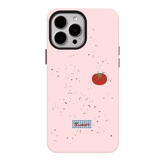 Ốp bảo vệ họa tiết cà chua chấm bi màu hồng cho iPhone 11 12promax 13pro15pro 15promax 14 14promax 14pro 16 pro max 16 plus 17 17promax